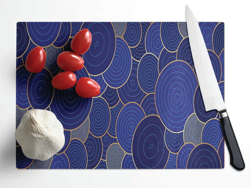 Blue Circle Adventure Glass Chopping Board