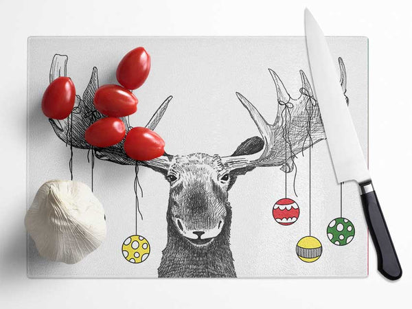 The Moosey Christmas Glass Chopping Board