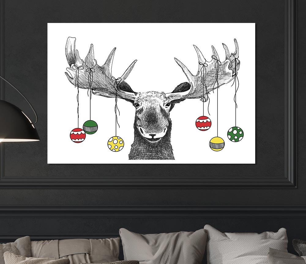 The Moosey Christmas Print Poster Wall Art