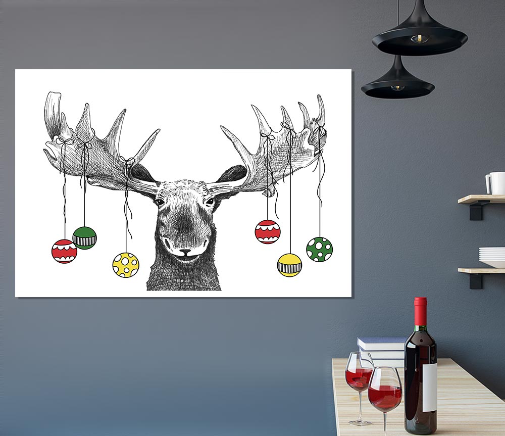 The Moosey Christmas Print Poster Wall Art