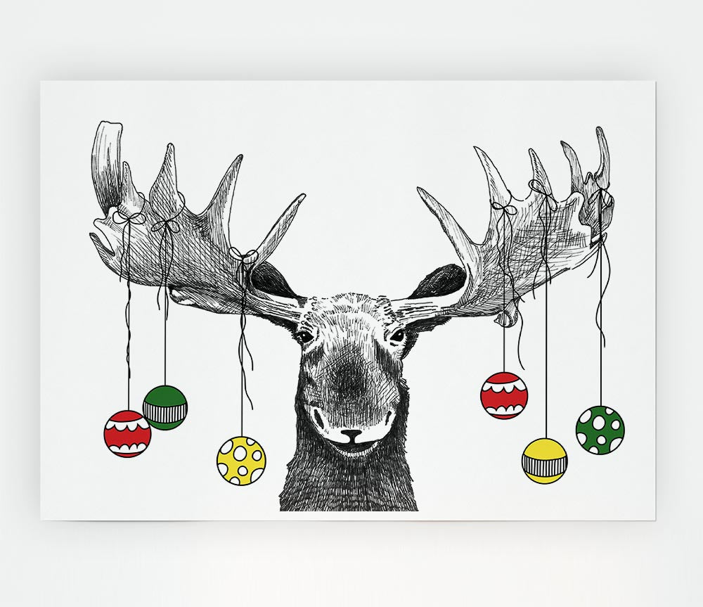 The Moosey Christmas Print Poster Wall Art