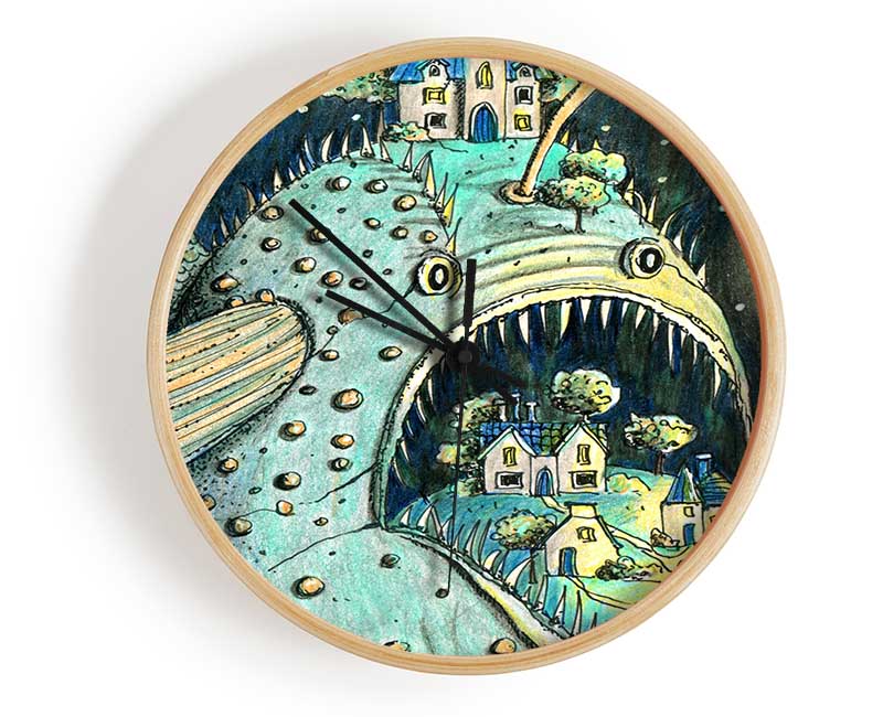 The Angler Fish Town Clock - Wallart-Direct UK