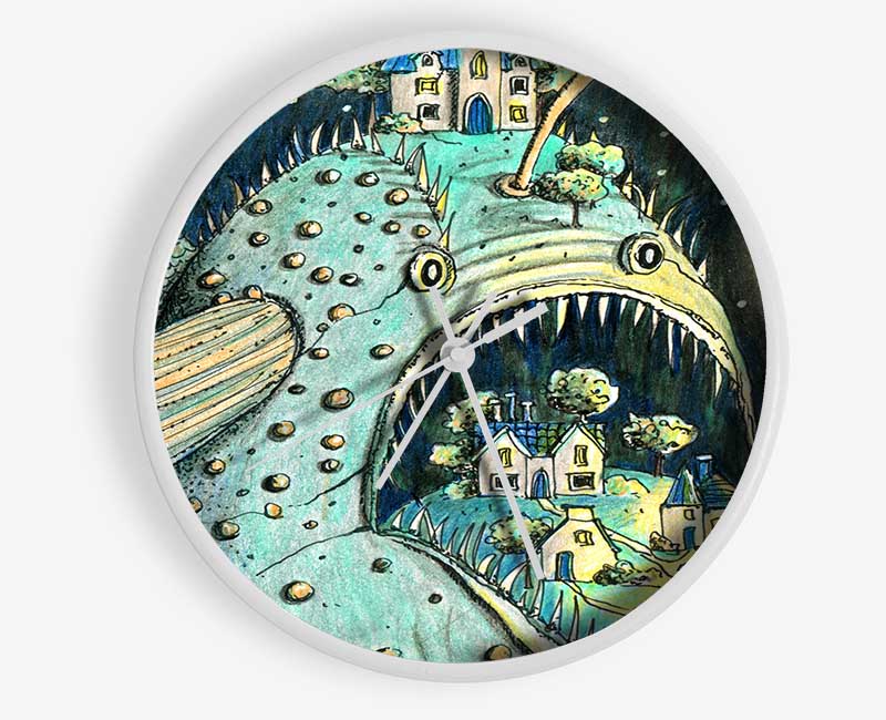 The Angler Fish Town Clock - Wallart-Direct UK