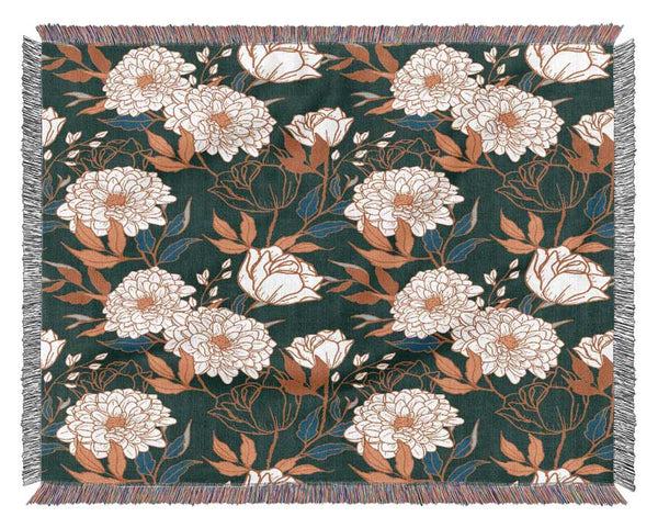 The Floral Carnation Pattern Woven Blanket