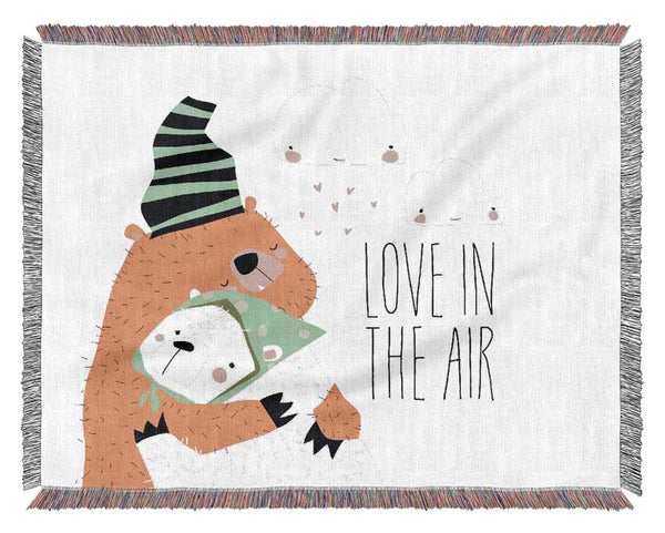 Love In In The Air Bears Woven Blanket