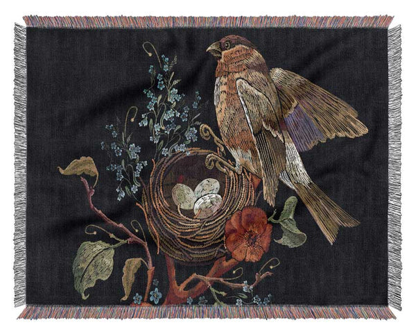 The Beautiful Birds Nest Woven Blanket