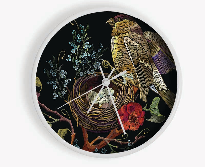 The Beautiful Birds Nest Clock - Wallart-Direct UK