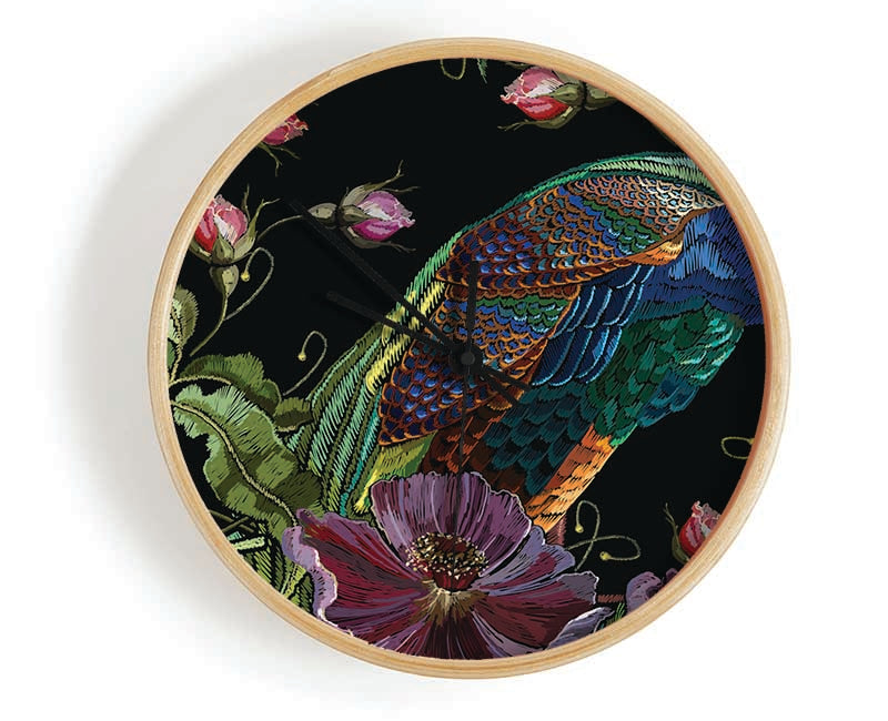 The Beautiful Peacock Nest Clock - Wallart-Direct UK