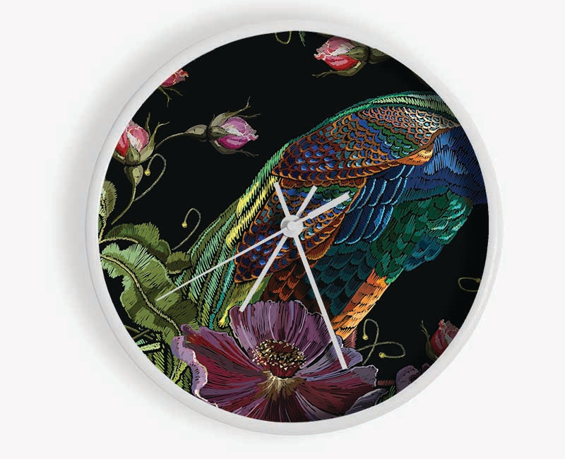 The Beautiful Peacock Nest Clock - Wallart-Direct UK