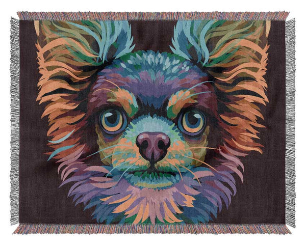 Chihuahua Stare Head Woven Blanket