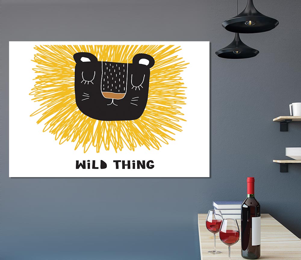 Wild Thing Lion Print Poster Wall Art