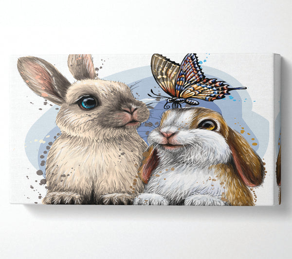 The Cute Bunnies With Butterfly