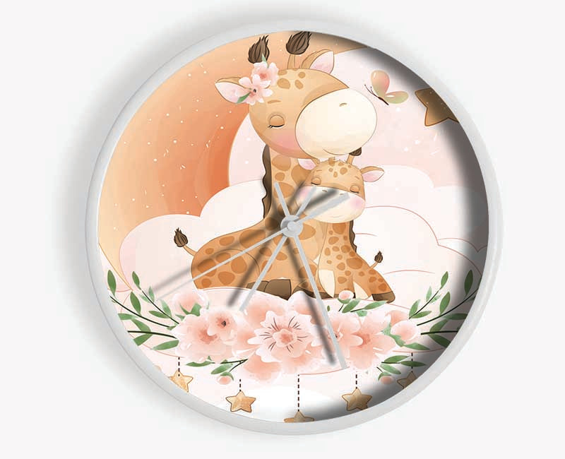 The Giraffe And Moon Clock - Wallart-Direct UK