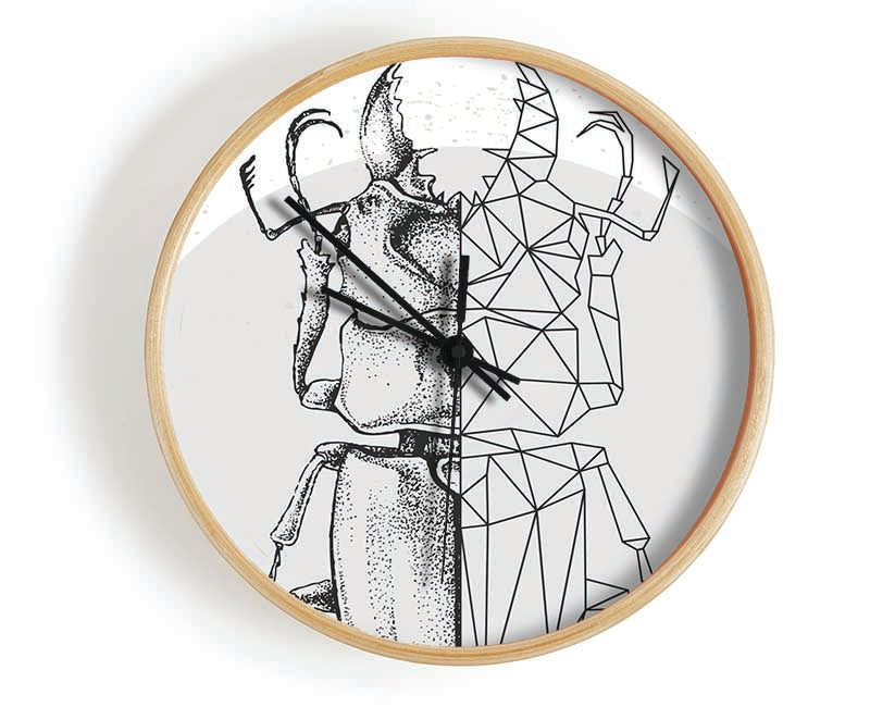 The Stag Beetle Sketch Clock - Wallart-Direct UK