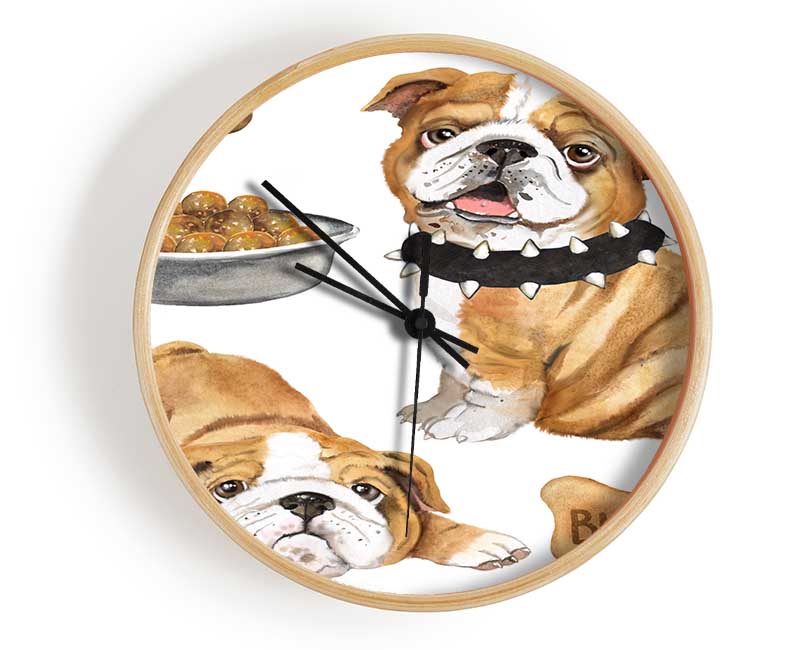 The Bull Dog Pup Clock - Wallart-Direct UK