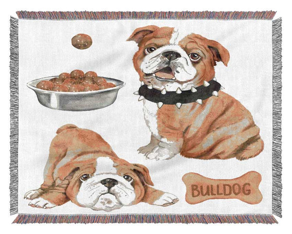 The Bull Dog Pup Woven Blanket