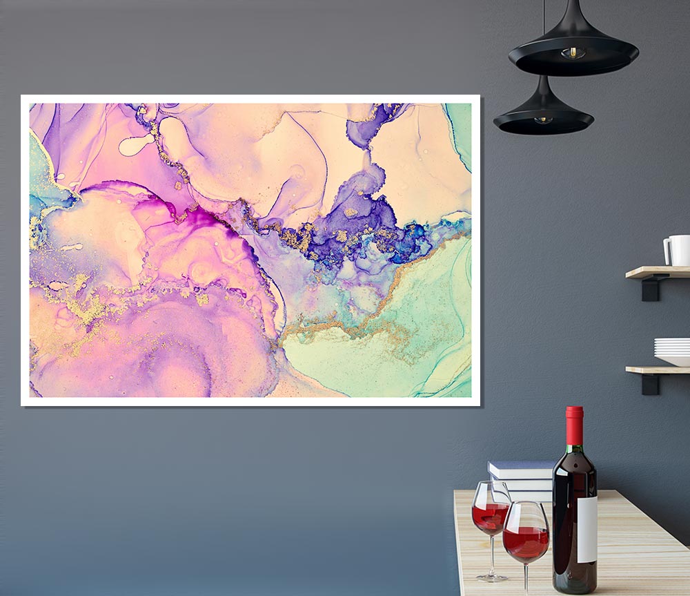 The Lilac Pastel Ink Water Print Poster Wall Art