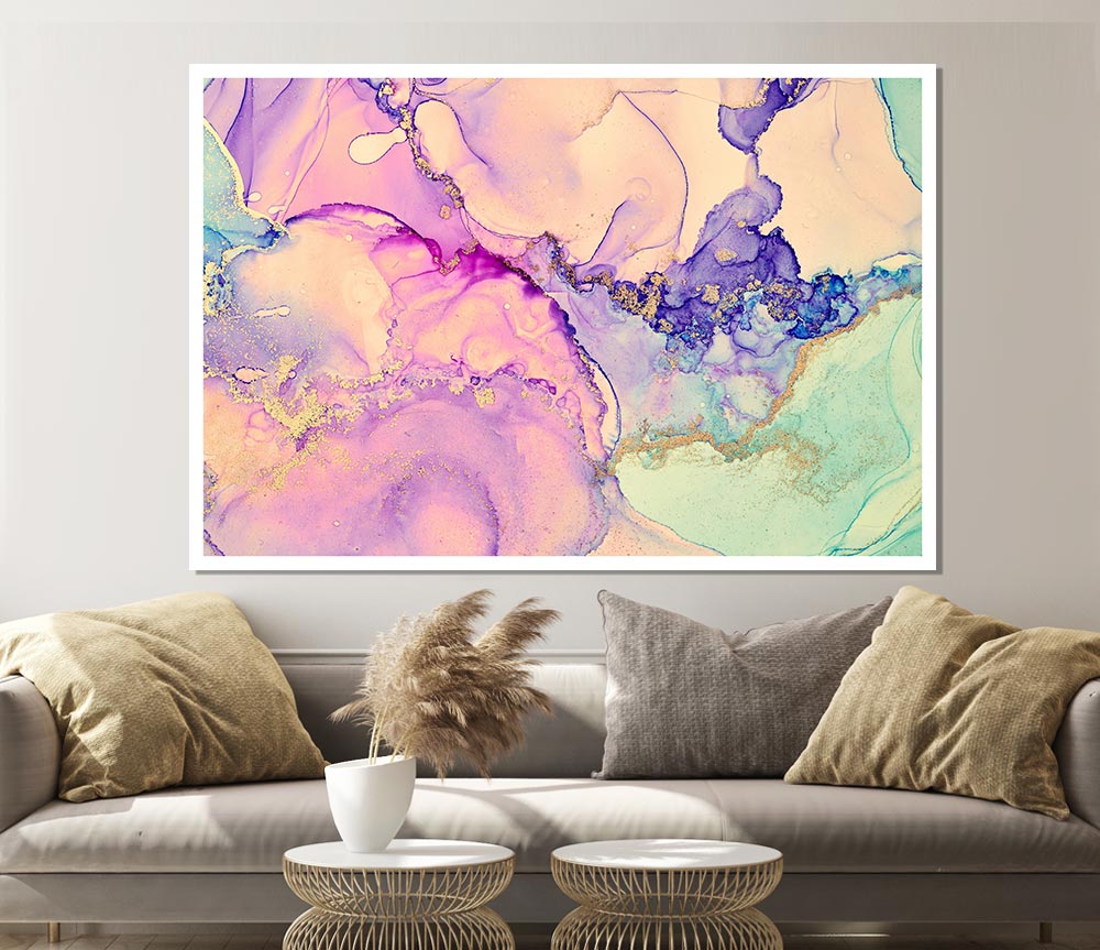 The Lilac Pastel Ink Water Print Poster Wall Art