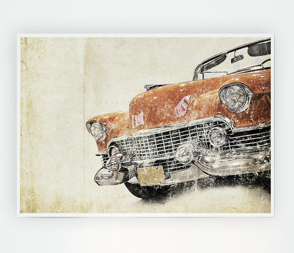 American Muscle Car Watercolour Print Poster Wall Art