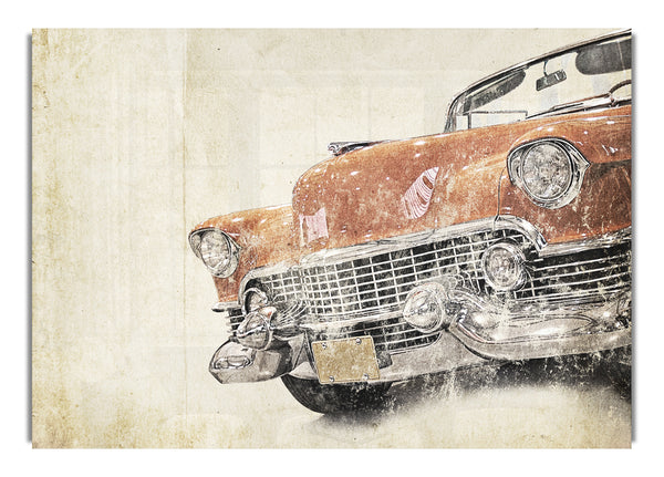 American Muscle Car Watercolour