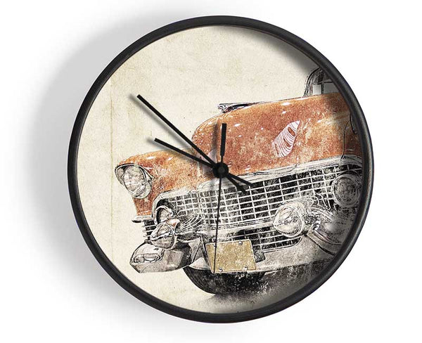 American Muscle Car Watercolour Clock - Wallart-Direct UK