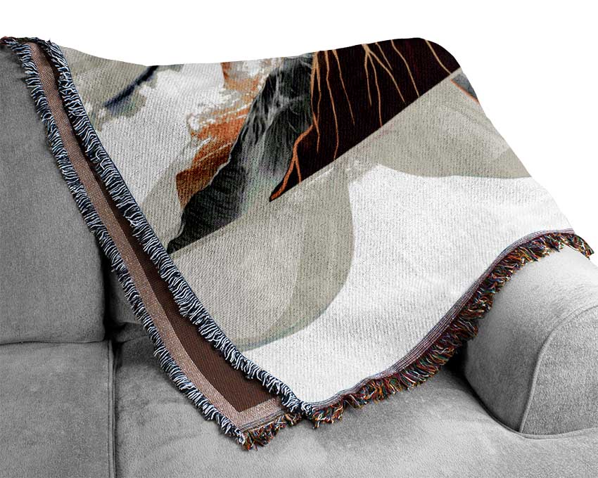 Gold Line Mountain Woven Blanket