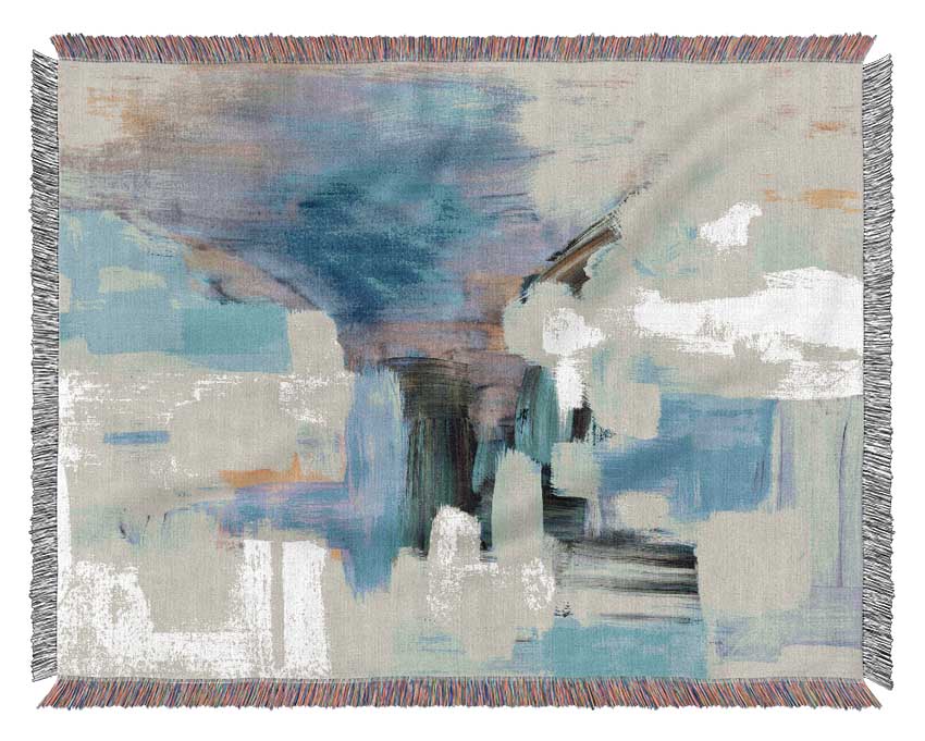 Chalk Cloud Blue Woven Blanket