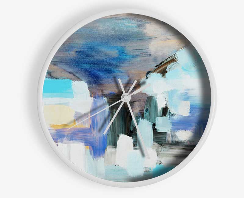 Chalk Cloud Blue Clock - Wallart-Direct UK