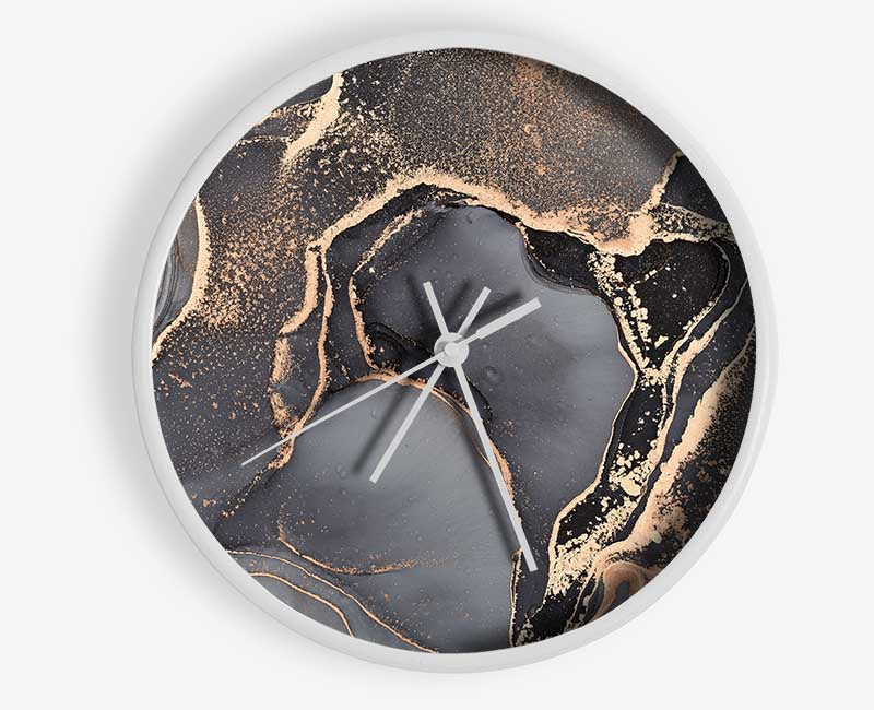 The Dark Grey Darkness Glitter Clock - Wallart-Direct UK