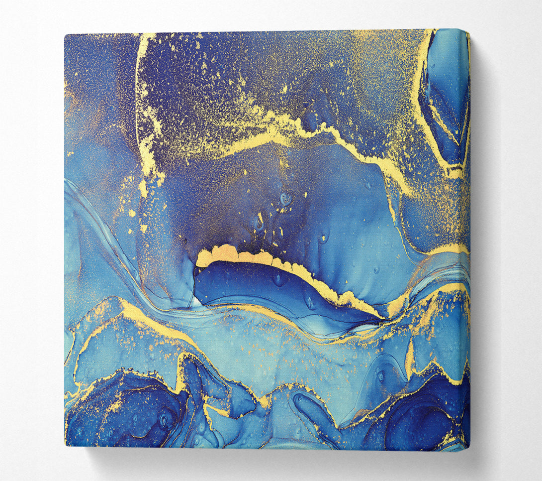 A Square Canvas Print Showing Deep Blueness Of Life Glitter Square Wall Art