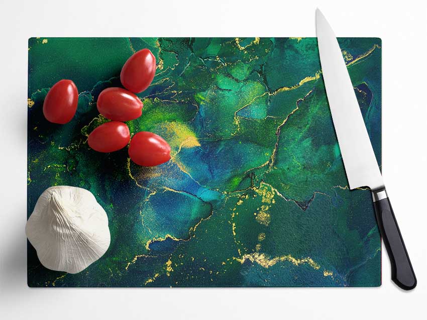 The Algae Coloured Waters Glass Chopping Board