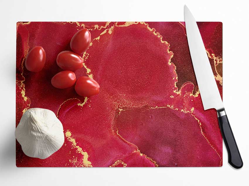 Supreme Red Glitter Glass Chopping Board