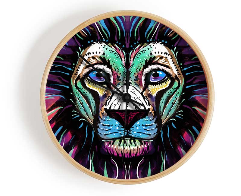 The Lion Rainbow Face Clock - Wallart-Direct UK