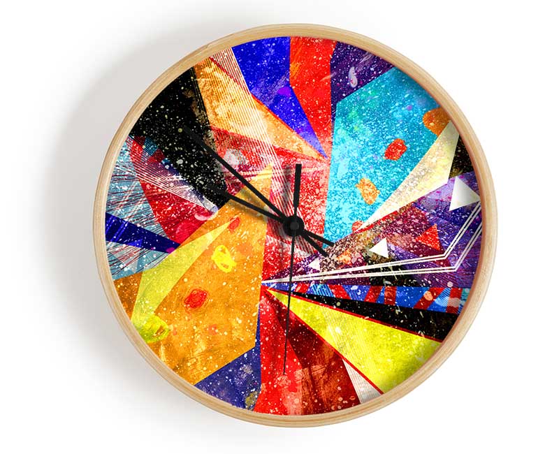 Triangles Of Life Pattern Clock - Wallart-Direct UK