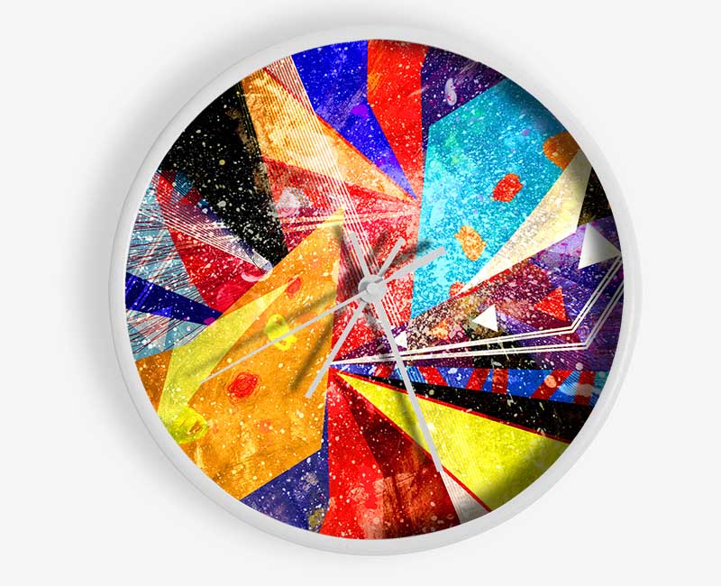 Triangles Of Life Pattern Clock - Wallart-Direct UK