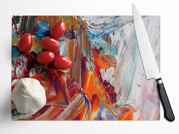 The Swipes Of The Paint Brush Glass Chopping Board