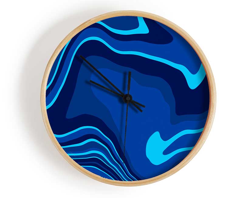 Blue Ocean Shapes Clock - Wallart-Direct UK