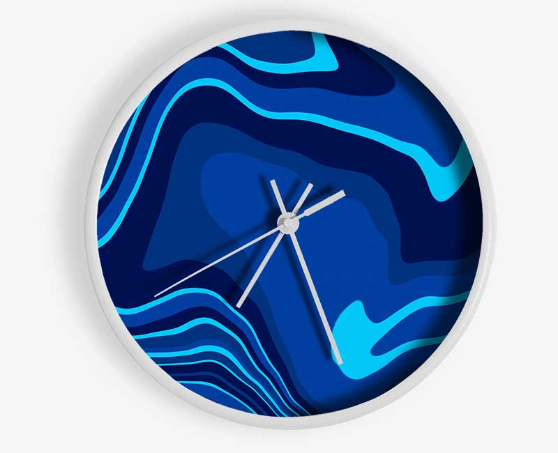 Blue Ocean Shapes Clock - Wallart-Direct UK