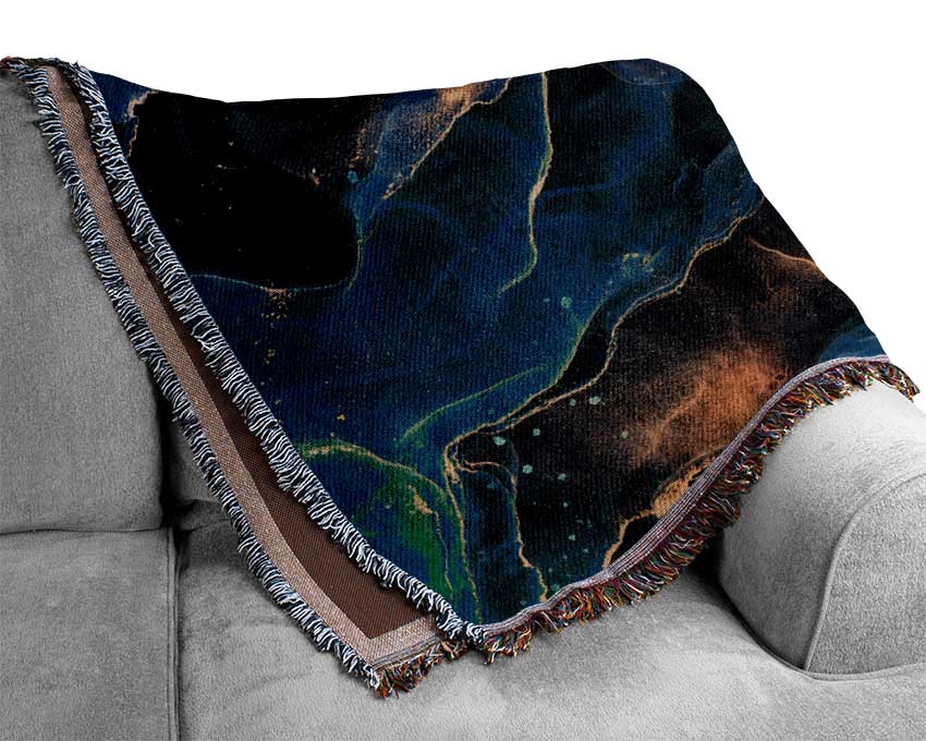 Deep Ocean World Glitter Woven Blanket