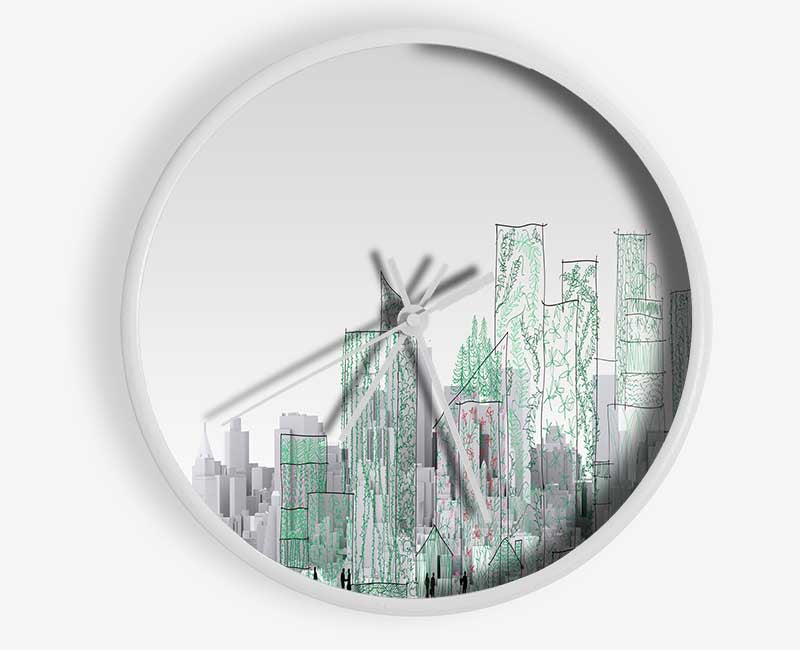 The City Sketch Art Clock - Wallart-Direct UK