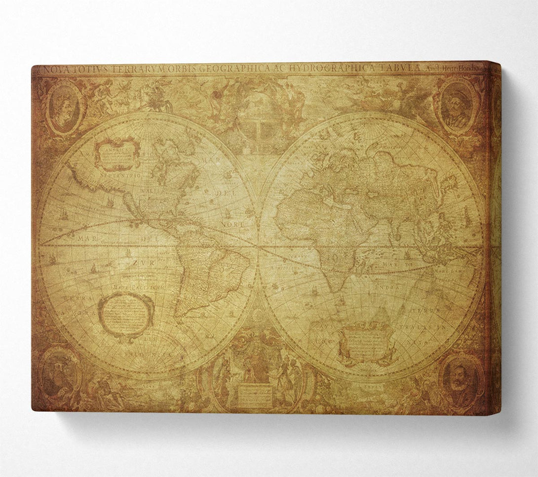 Picture of The Map Of The World Vintage Canvas Print Wall Art