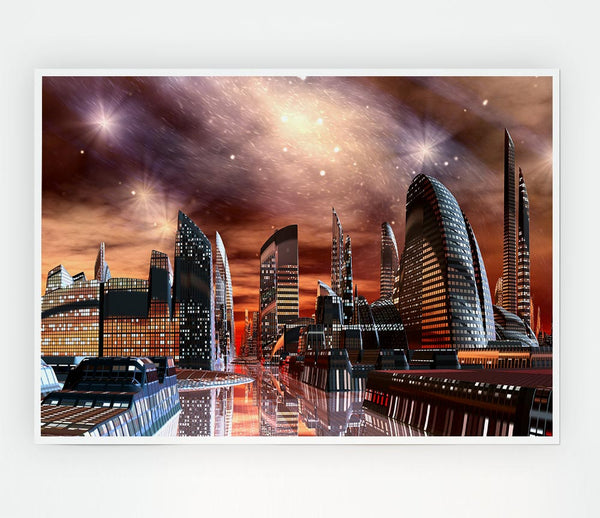 The Future City Of The World Print Poster Wall Art