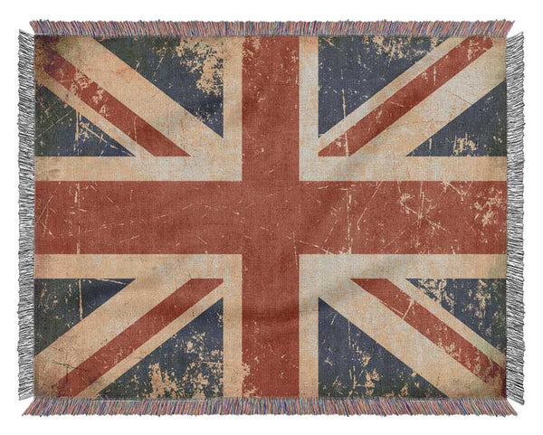 Grunge Union Jack Erosion Woven Blanket