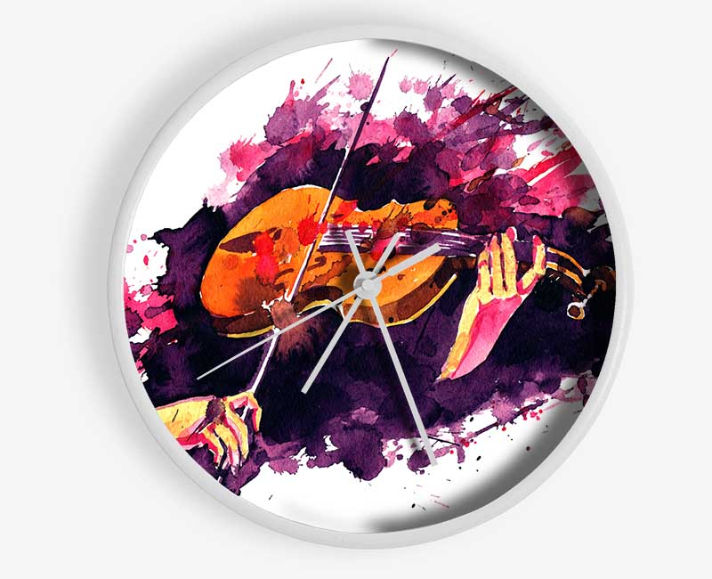 Playing The Violin Splatter Clock - Wallart-Direct UK