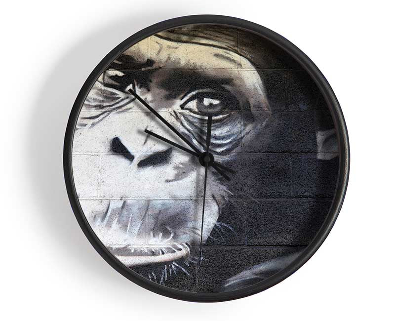 The Chimp On Red Clock - Wallart-Direct UK