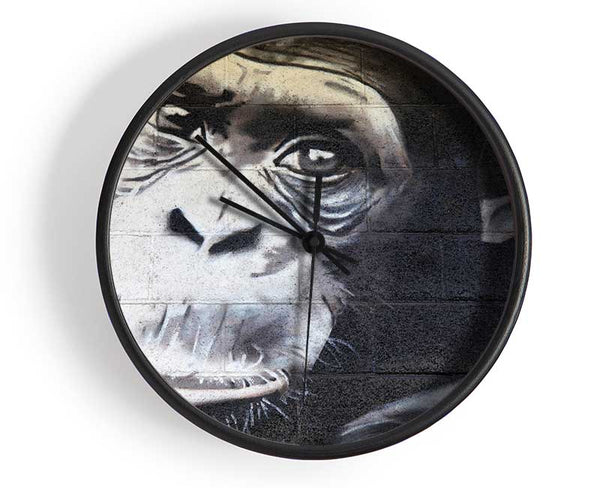 The Chimp On Red Clock - Wallart-Direct UK