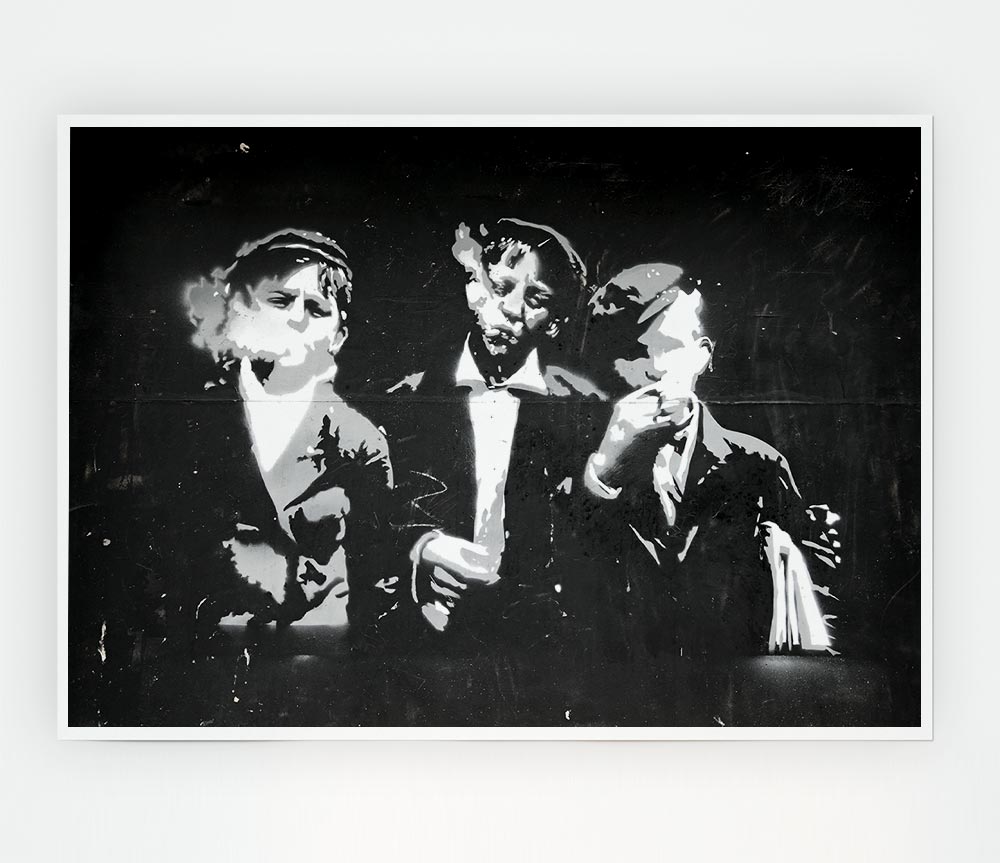 Children Smoking Print Poster Wall Art