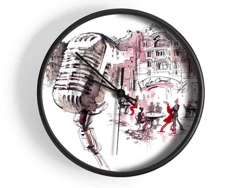 The Old Microphone Village Clock - Wallart-Direct UK