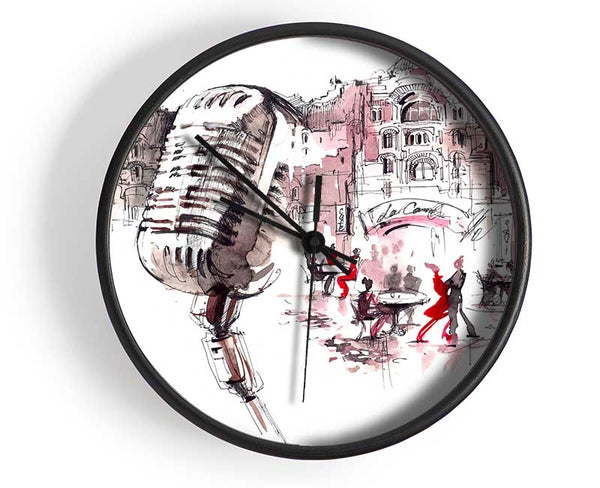 The Old Microphone Village Clock - Wallart-Direct UK