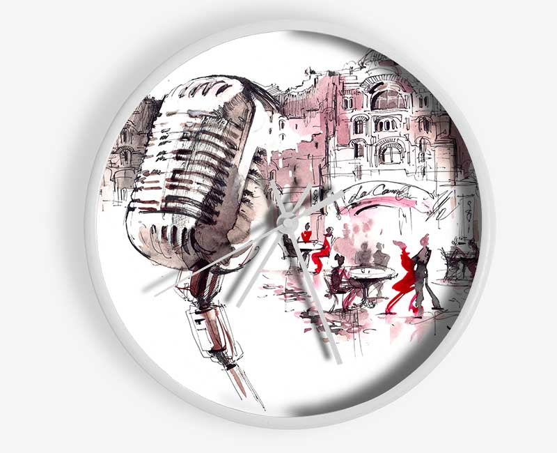 The Old Microphone Village Clock - Wallart-Direct UK